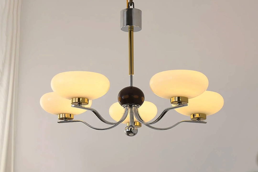 Timeless Elegance: Mid-Century Glass Bowl Chandelier