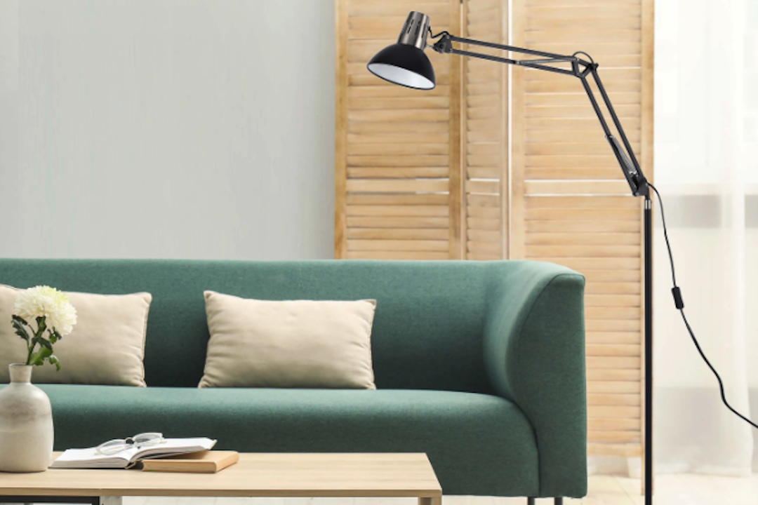 Sleek Adjustable Black Metal Floor Lamps